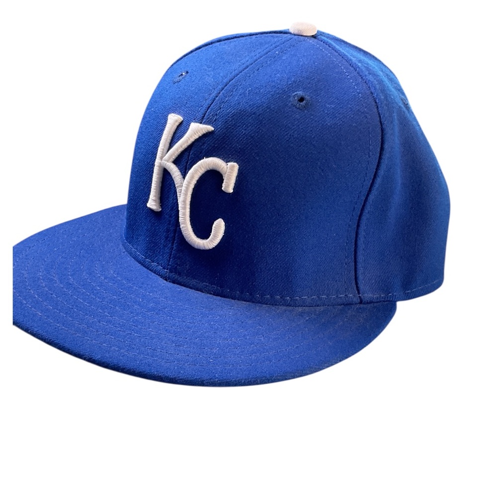 New Era Blue KC Royals Embroidered Hat Mens Size 7 3/8